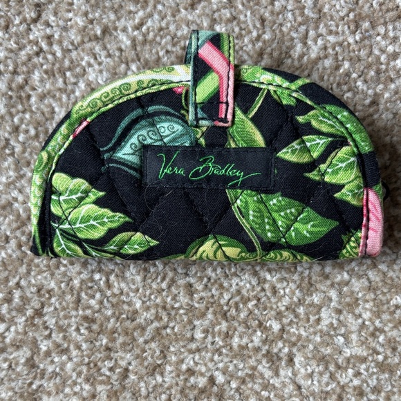 Vera Bradley retired print travel jewelry holder floral Black and Green - Picture 3 of 4